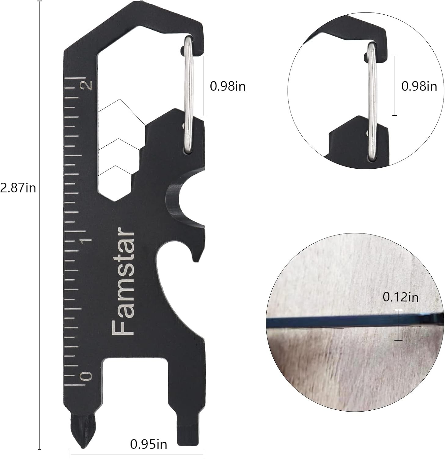 Keychain Multi-tool 3Pack Metal Pocket Tool Portable No rust Wrench for Screw,ru