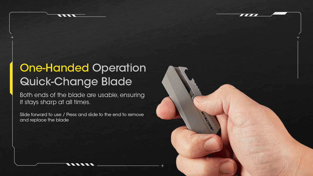 Nitecore NTK09 Titanium Utility EDC Knife Mini Keychain Knife Portable Folding