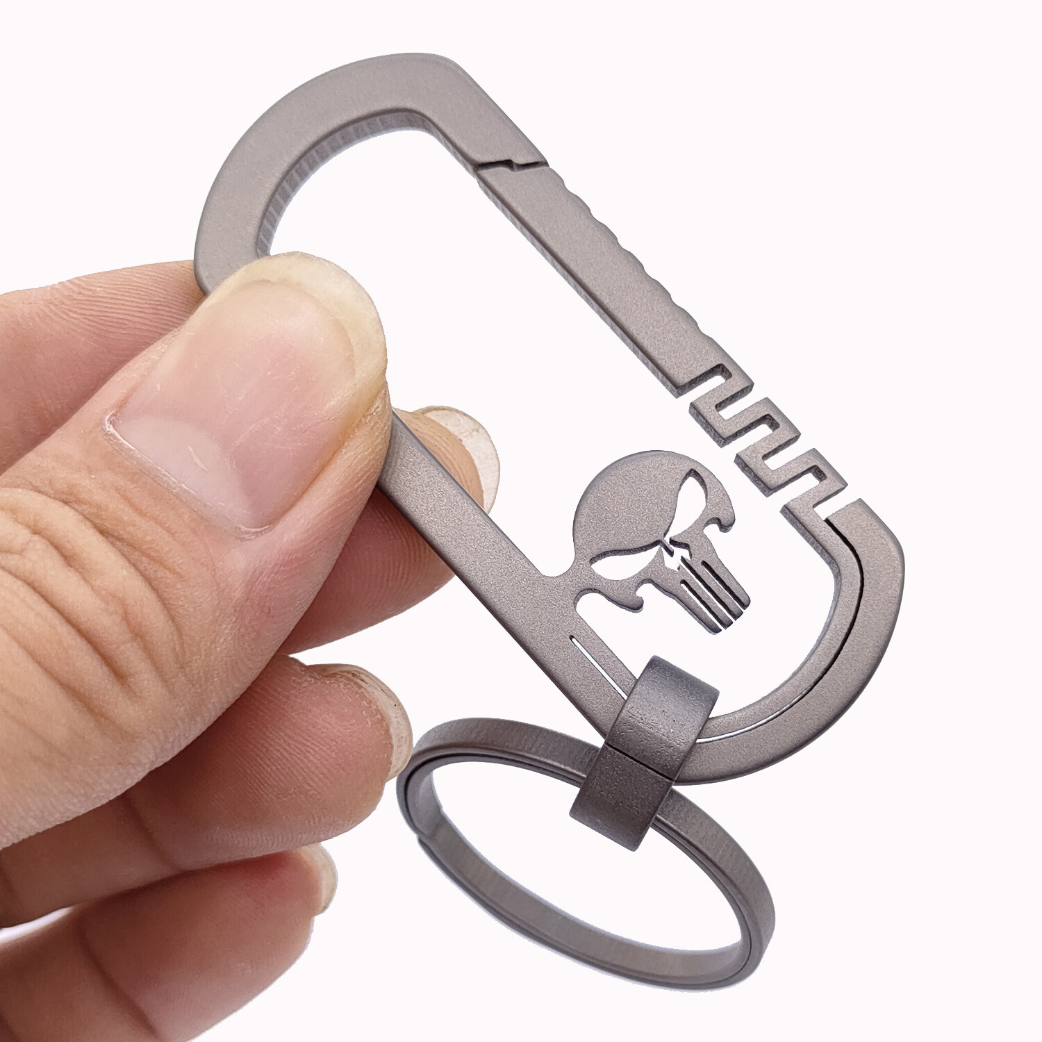 Titanium Alloy Skull Quick Release Hanging Buckle Car Keychain Key Ring EDC Gift
