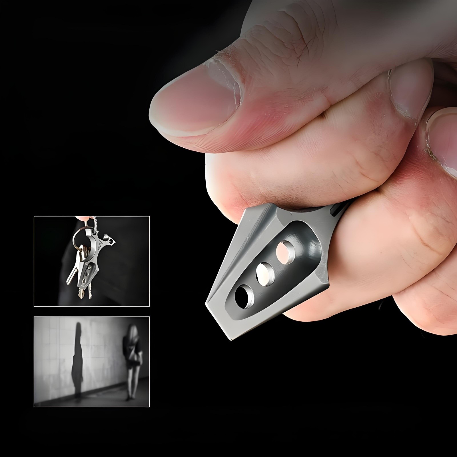 Titanium Alloy EDC Hand Grip Multi-Tool Bottle Opener Keychain Pendant Portable