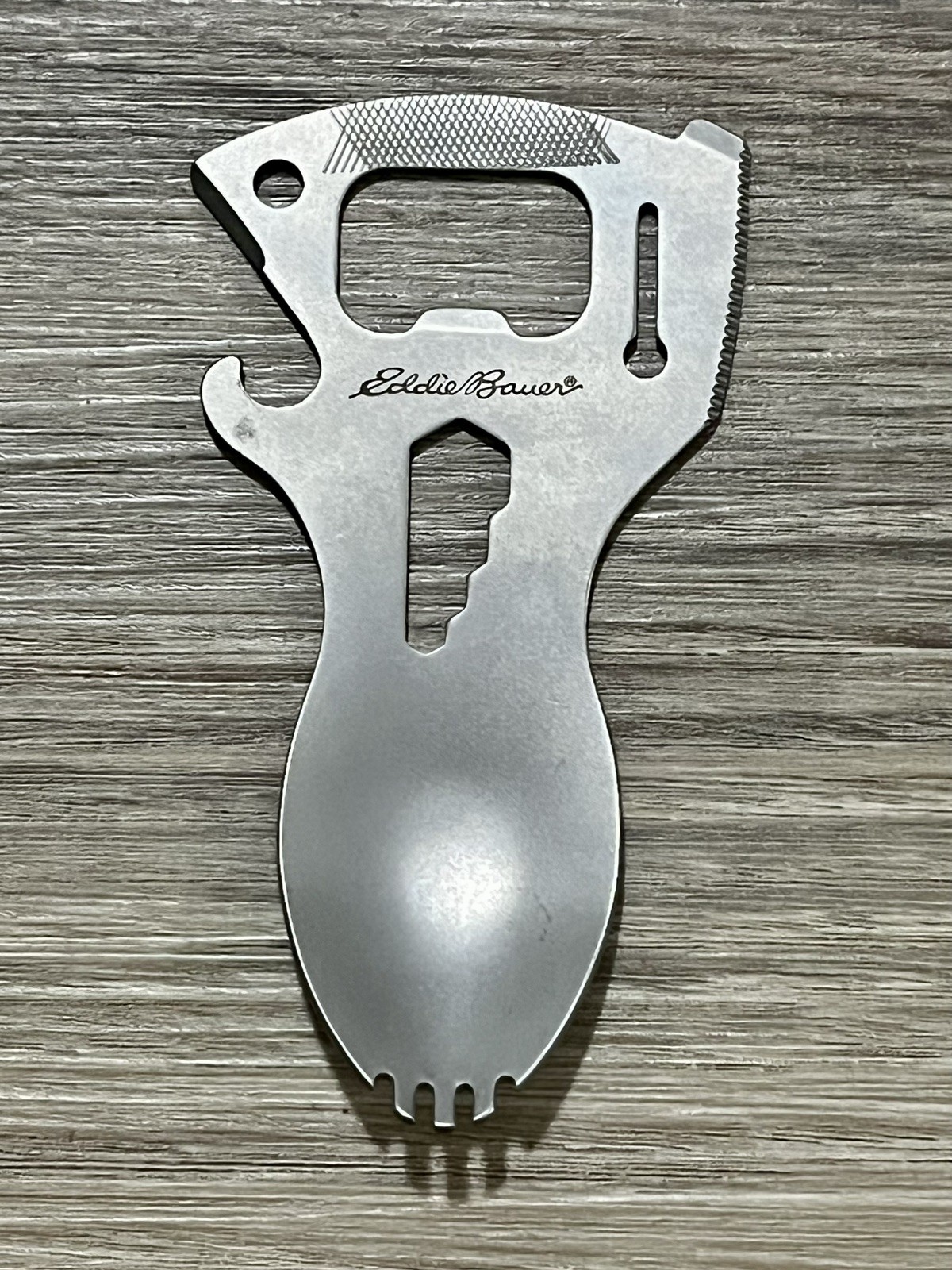 Eddie Bauer Multi-Tool Spork Outdoor Backpacking Knife Can Opener Screwdriver