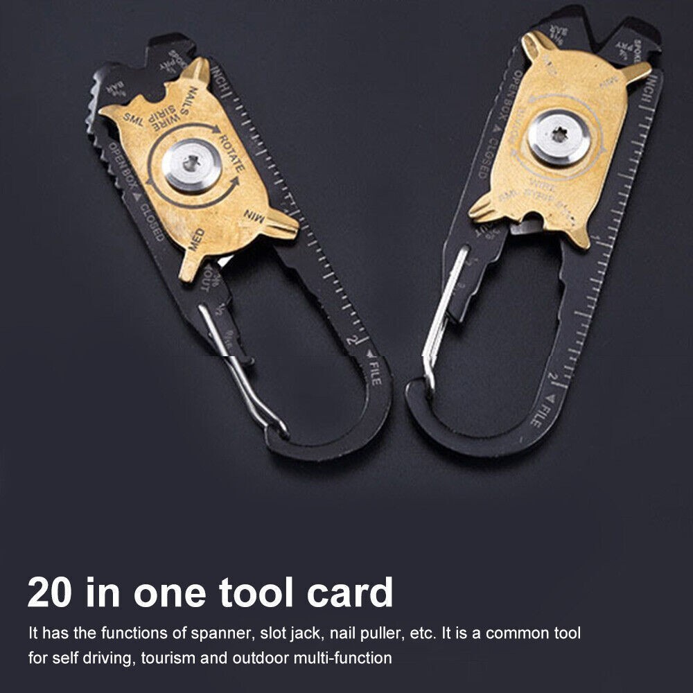 20 in1 Pocket Portable Gadget Mini Useful Utility Multi Tool Keychain EDC