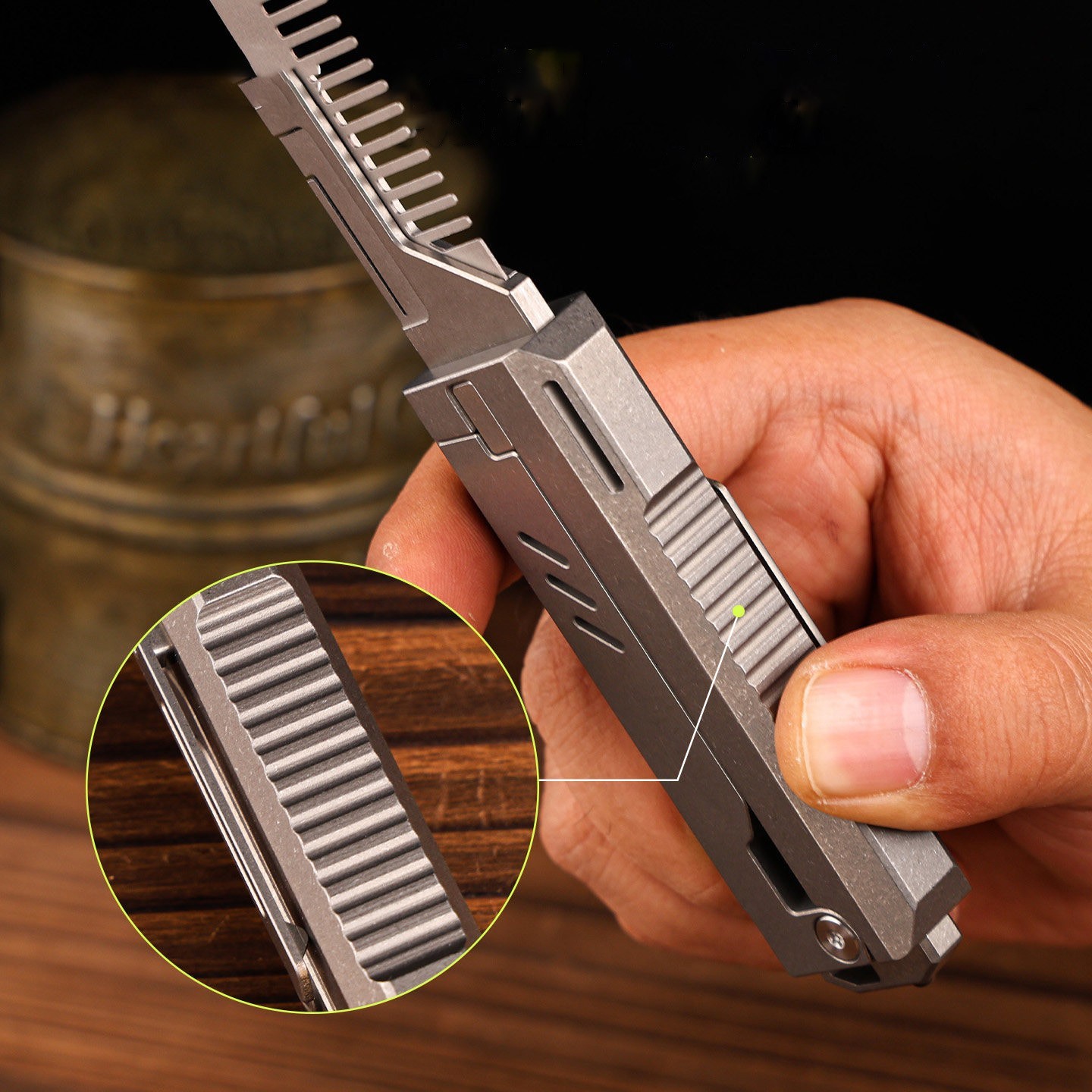 Titanium Alloy Mini Utility Knife Replaceable Blade EDC Pocket Box Cutter Tool