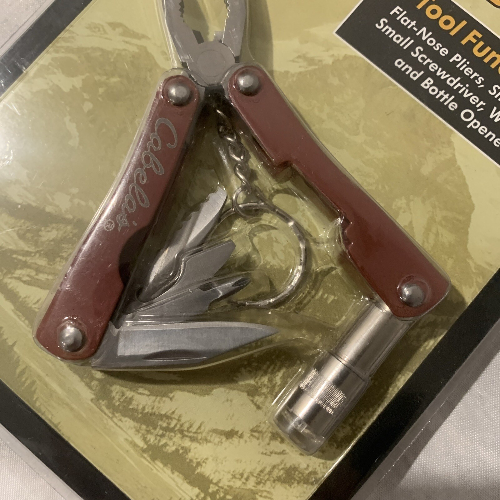 Cabela’s Mini Multi-Tool LED Light & Nylon Pouch NOS #50018072 Red New In Box