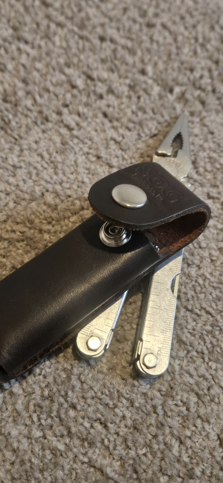 VINTAGE SOG Power Plier Master Mechanic Multi Tool with Leather Sheath USA Made