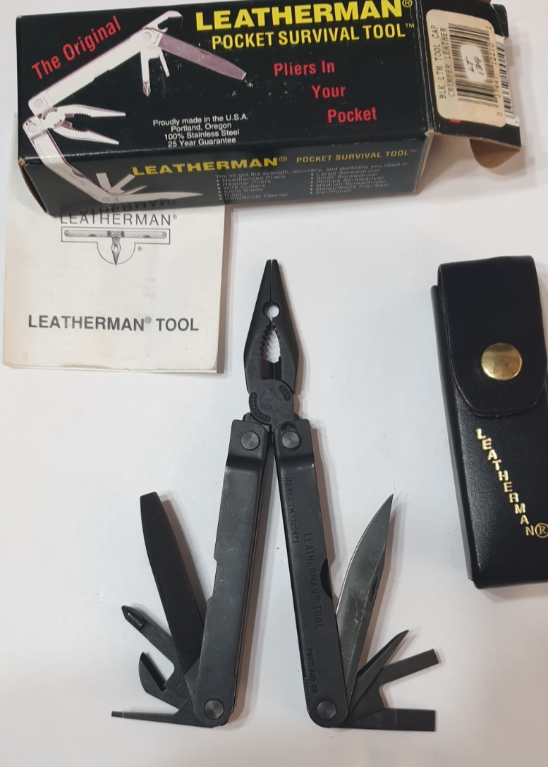 🔥🔥🔥 Leatherman Gen 1 PST BO Black Retired Very Rare Mint Not Used