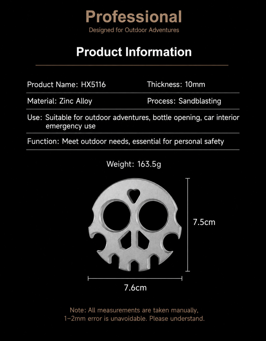 Skull-Shaped Car Window Breaker Hammer — Mini Portable Household Bottle Opener
