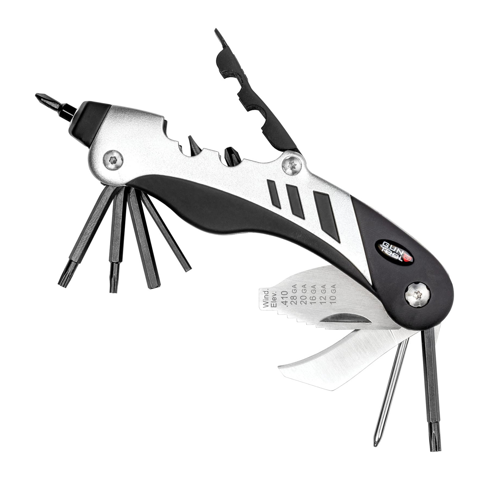 Black Multitool Gun Tool 18 in 1 for Rifles and Shotguns with Ergonomic Grip