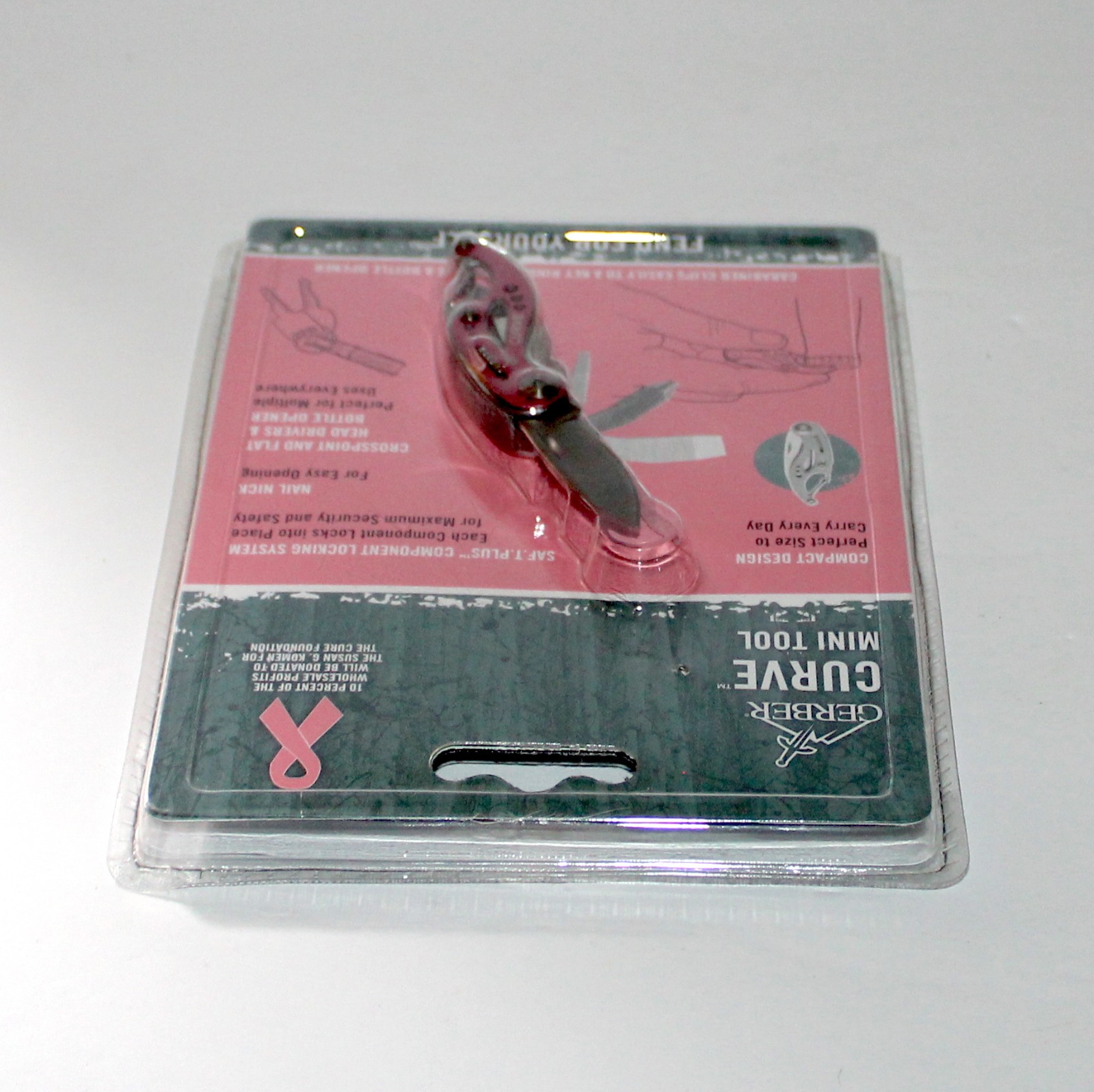 Gerber Curve Mini Tool Pink 6-in-1 pocket knife Keychain NEW Sealed