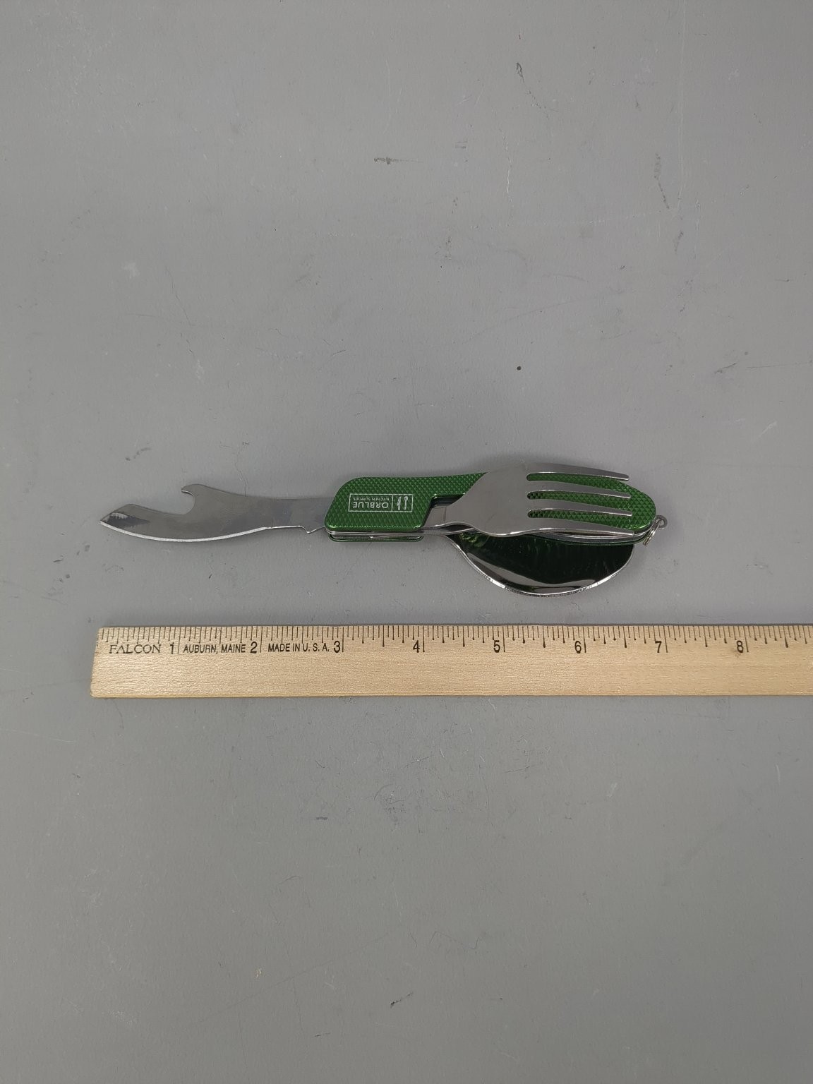 Multi-Tool Camping Utensil Orblue Foldable Fork Spoon Knife & Bottle Opener
