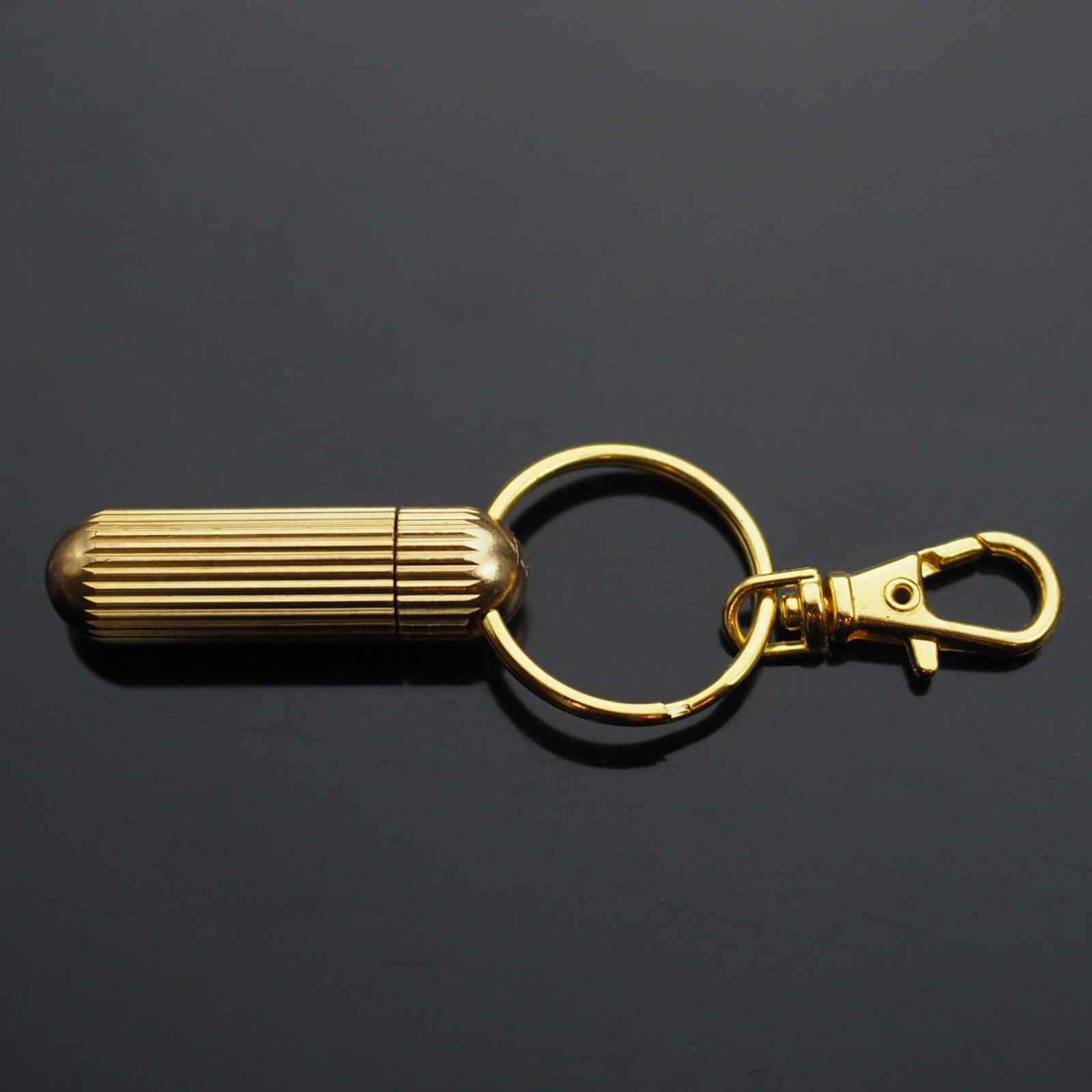 Mini Zipper Pull Brass Capsule Box Cutter Knife Pocket Keychain Key Ring Clip