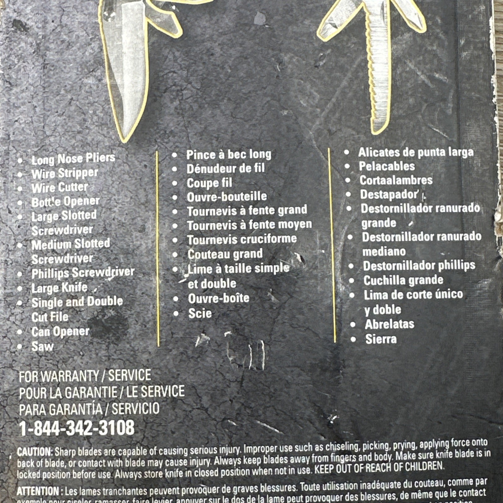 CAT 11-IN-1 Multi-Tool Stainless Steel Pliers Knife Saw More Folding EDC 980027