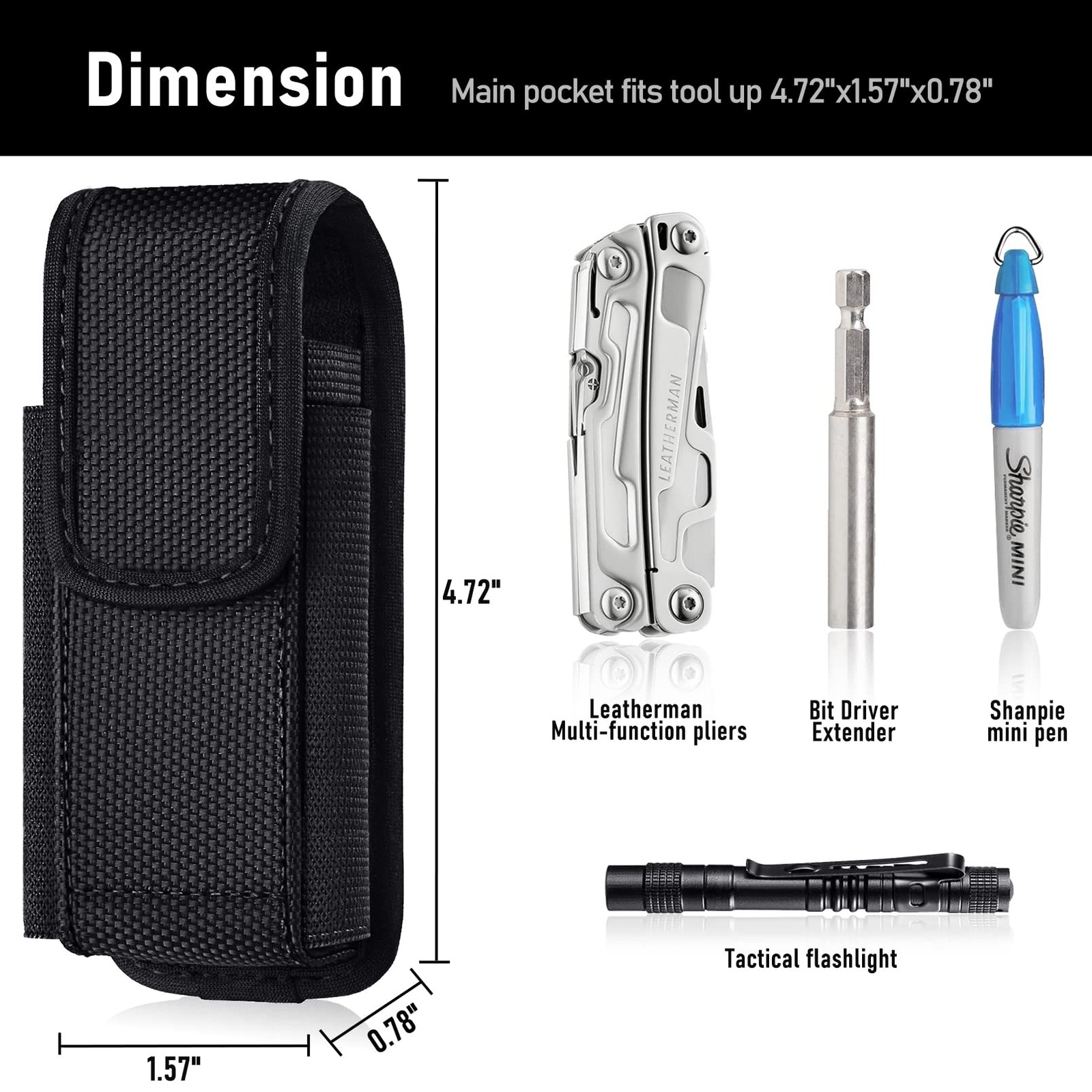 Sheath Compatible with Leatherman Wave plus Wingman Surge Rebar Multi Tool Holst