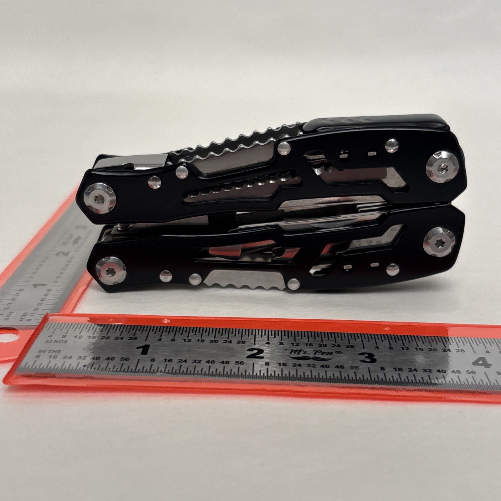 FANGFO Multi-Tool Black Tactical Heavy Duty Pocket Pliers EDC Tool w/ Sheath