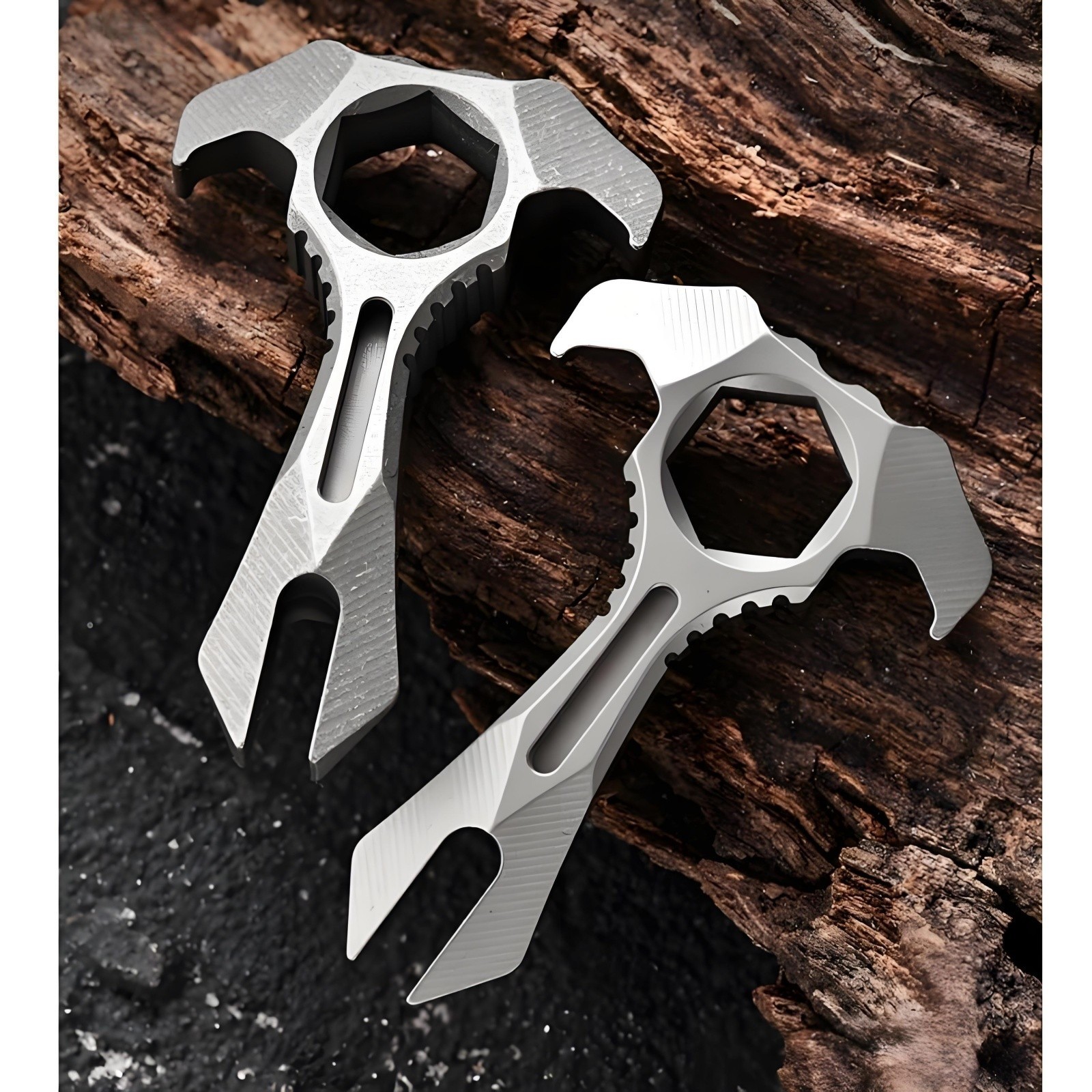 Titanium Alloy EDC Multi Tool Finger Grip Outdoor Survival Pry Bar Bottle Opener