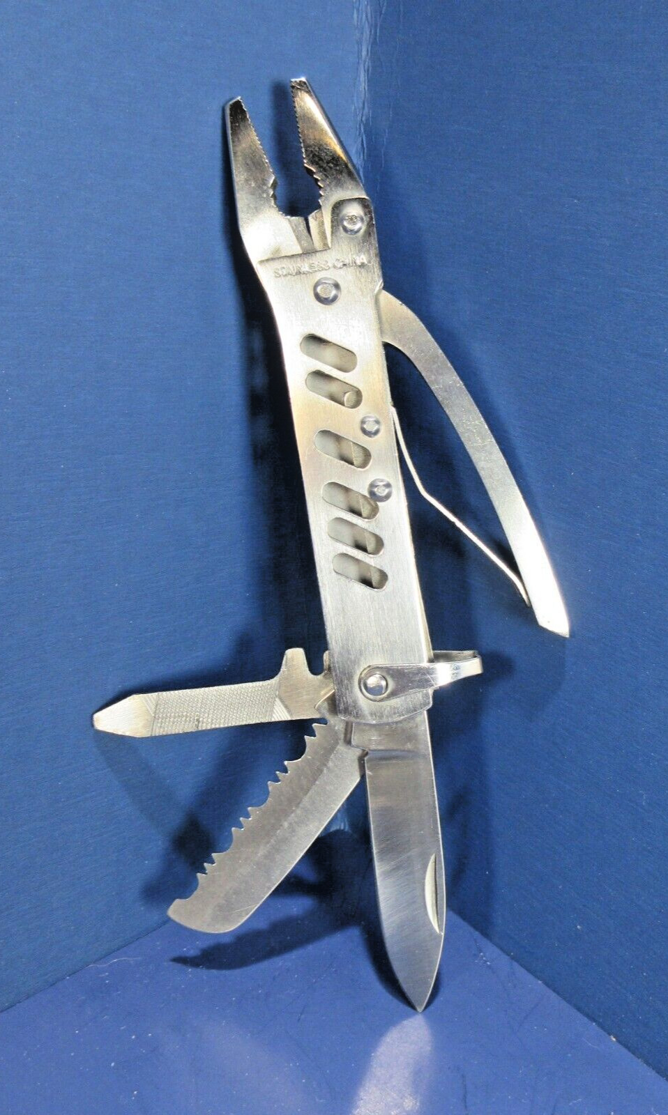 Multi-Tool All Stainless-Steel w/Pocket Clip & Nylon Belt Sheath EDC
