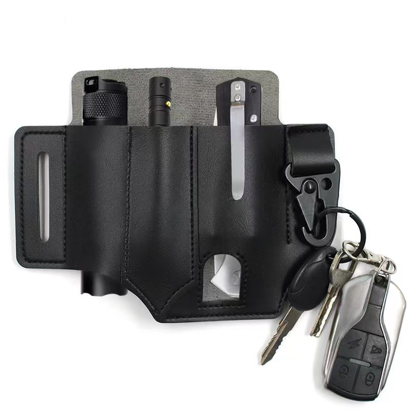 Cross border spot EDC leather knife case flashlight tactical leather (Bulk3Sets)