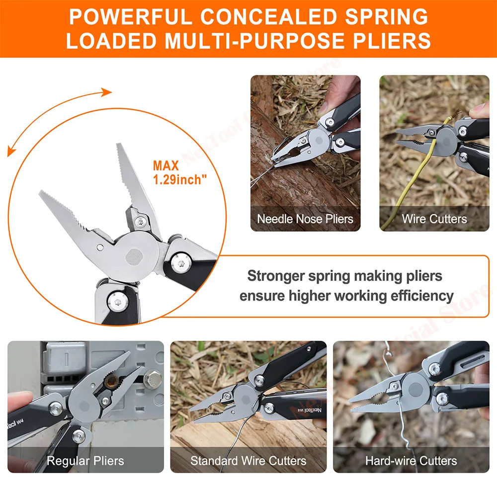 NexTool W4 Adjustable Wrench 11-In-1 Multitool Wrench Folding Pliers Knife Hand