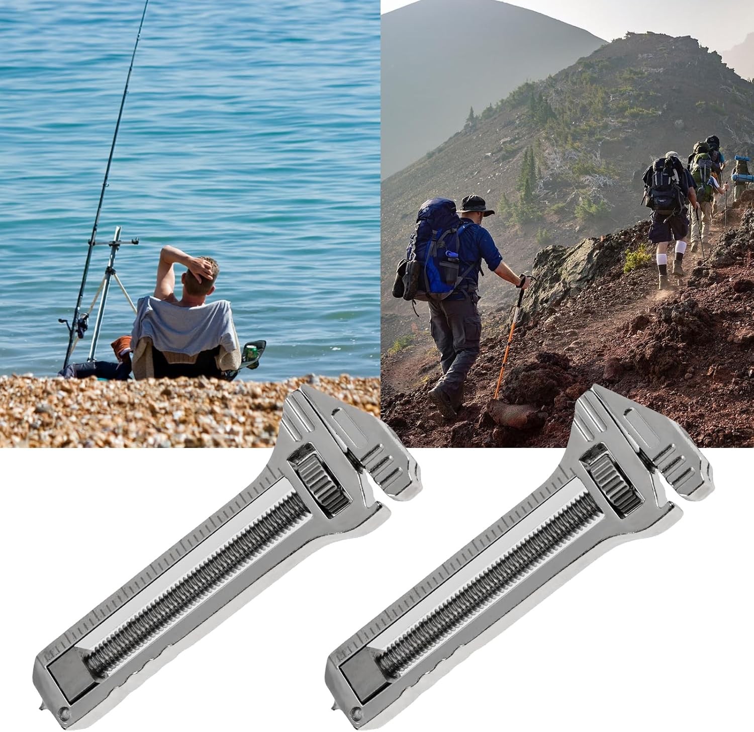 1/3x Compact Titanium Hiking Multitool Mini Multitool Wrench Opener Keychain USA