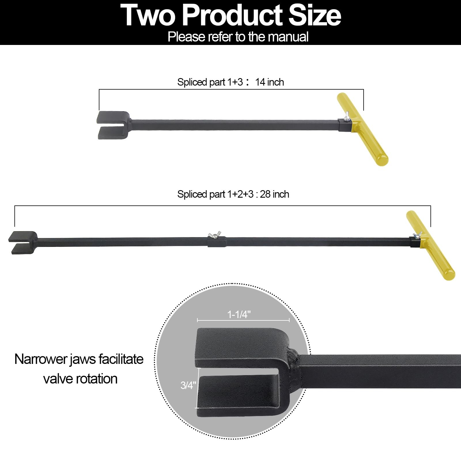Water Meter Key 28 Inch,Water Shut off Tool,Enforced Steel Water Key Tool 4 W…