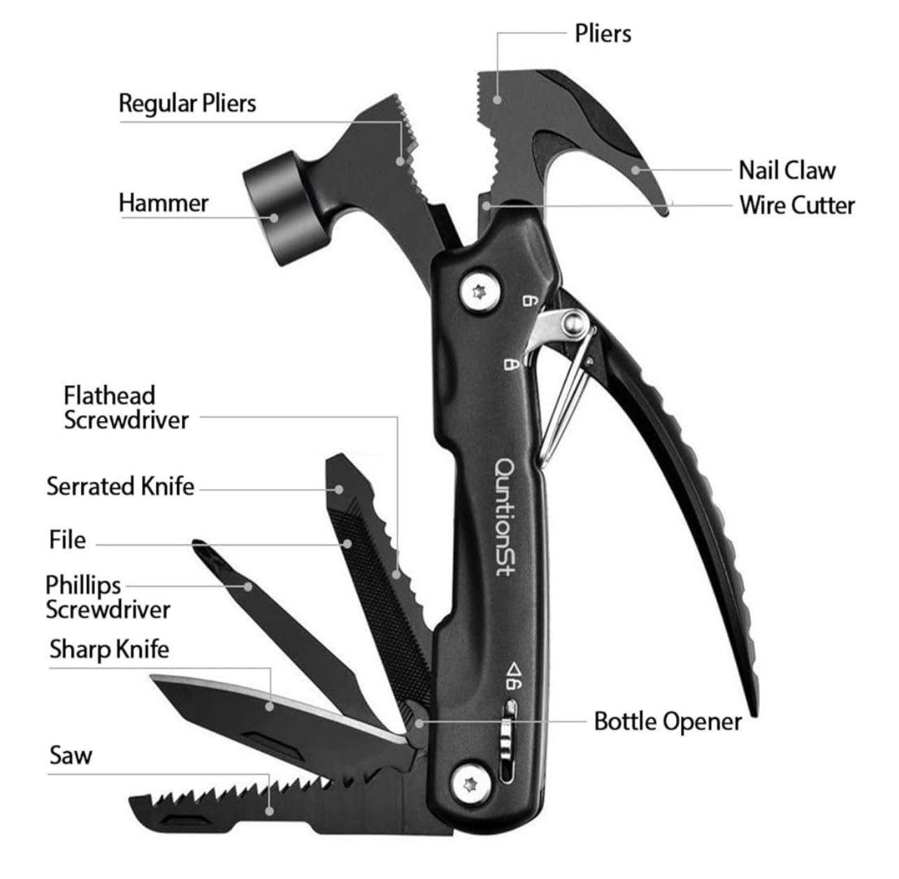 Gifts for Men,12-in-1 Hammer Multitool, Stocking Stuffers for Men,Christmas S…