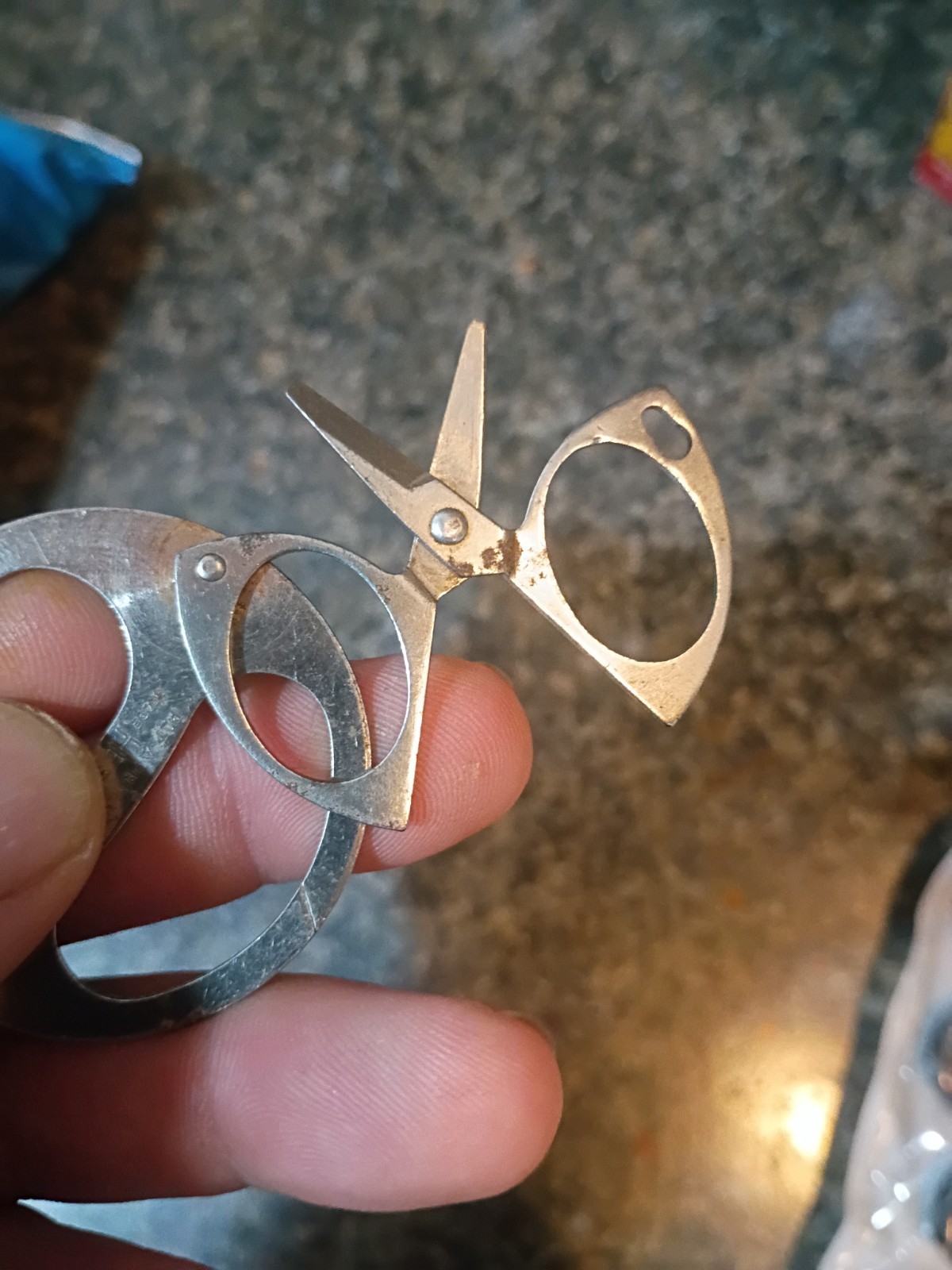 Antique Hesuah Folding Multi Tool Scissors Germany Pat: 1914 Puzzle Magic Disc.