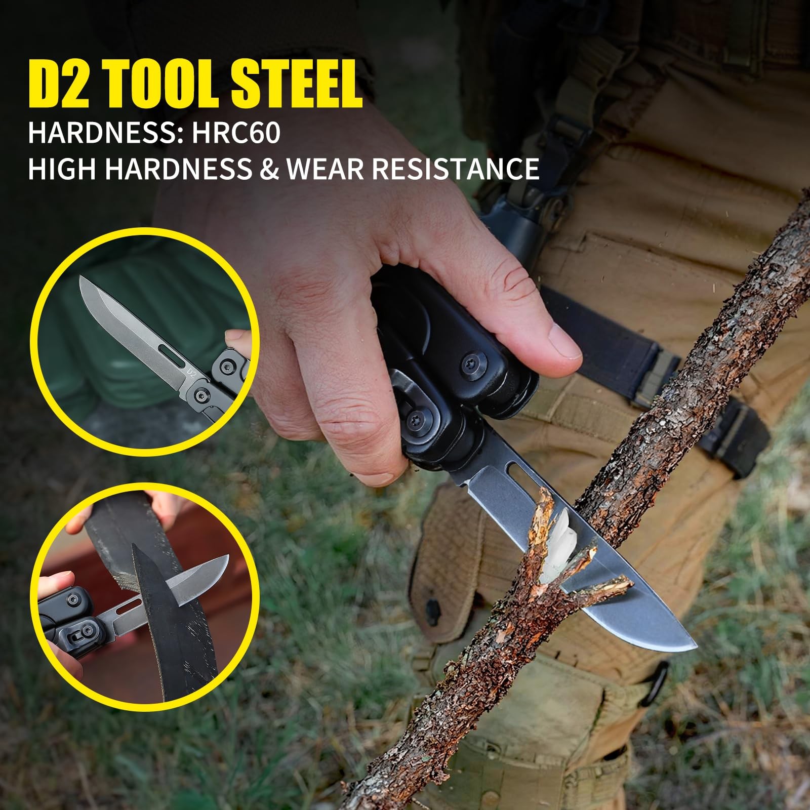 MT-11 20-in-1 Multitool Pliers, Heavy Duty Pocket Tool with Premium D2 Steel …