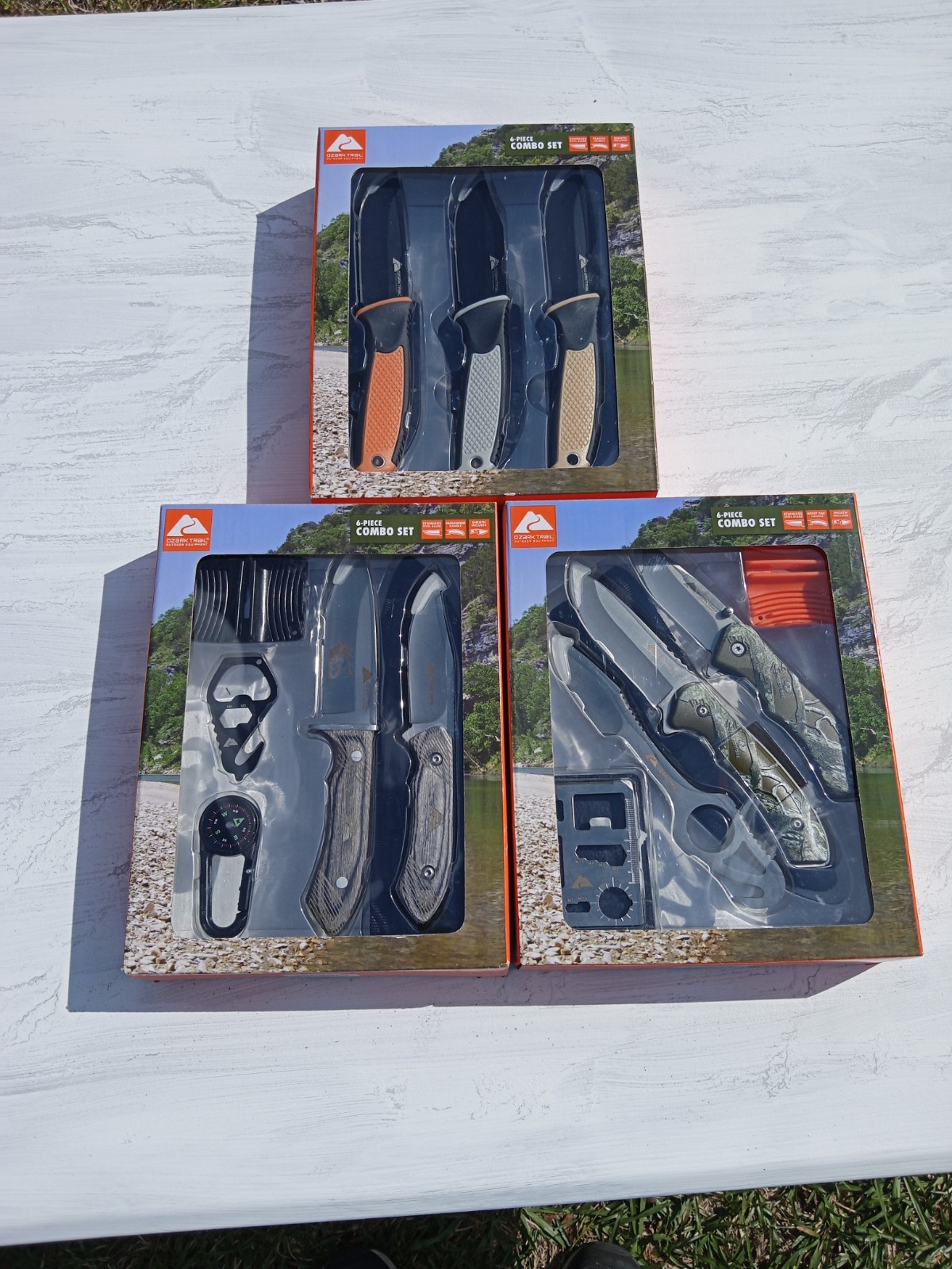 Lot of 3 Ozark Trail 6 Piece Combo Knife 🔪 Sets! Knives And More!
