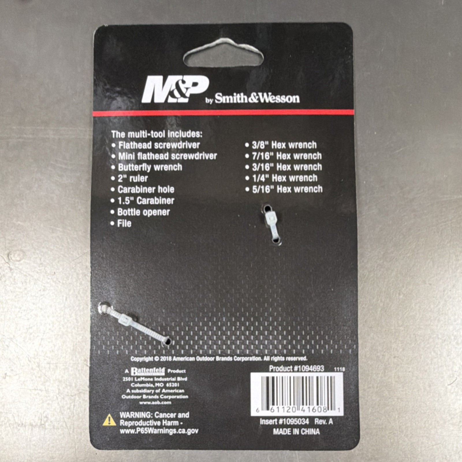Smith & Wesson M&P Pistol Multi-Tool Stainless Steel Silver Lightweight Flathead