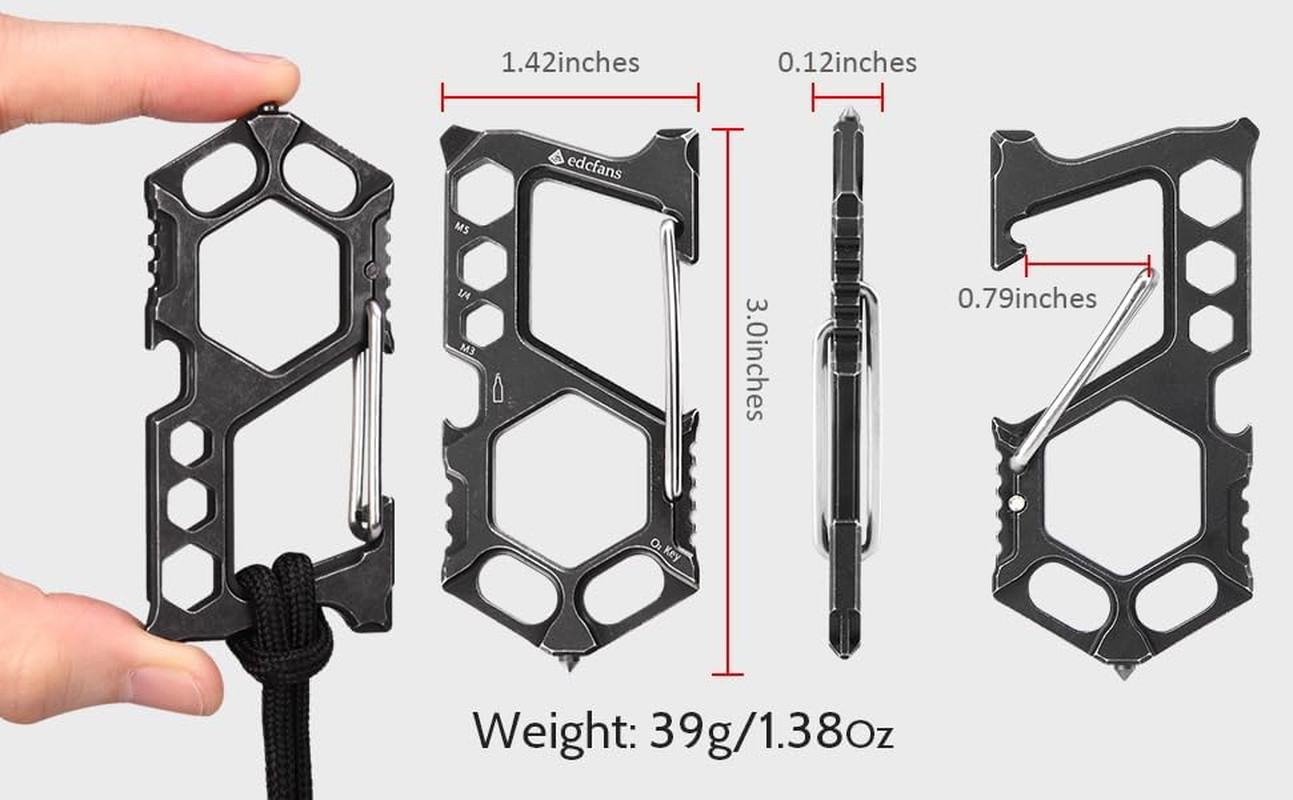 Carabiner Keychain Stainless Steel Multitool – 11 in 1 Tactical Emergency Surviv