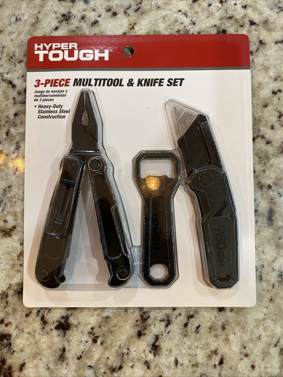 Hyper Tough 3 Piece Multi Tool & Knife Set w/Bottle opener New