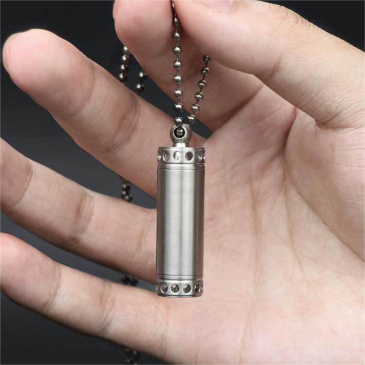 Titanium Pill Holder Case Organizer Container Portable Waterproof Keychain EDC