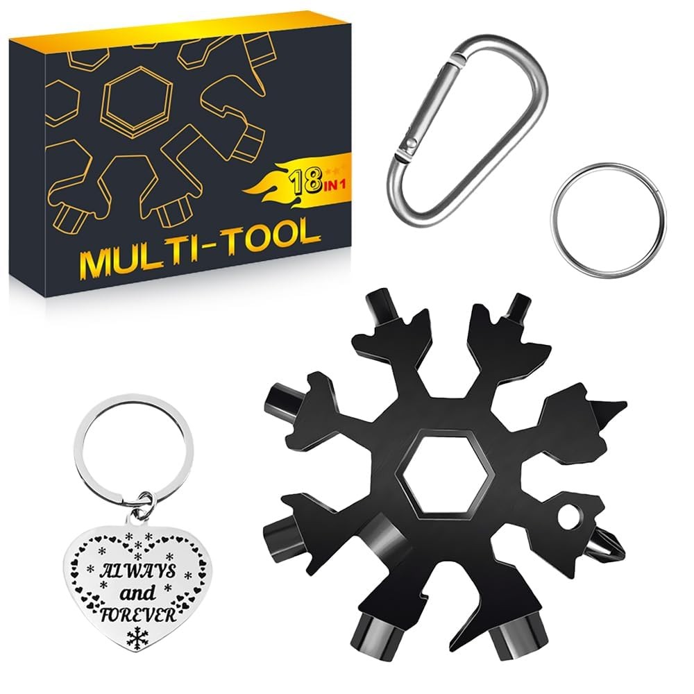 Stocking Stuffers for Adults Men Dad Gifts, Multi Tool 1 Pack 18 in 1 Black S…