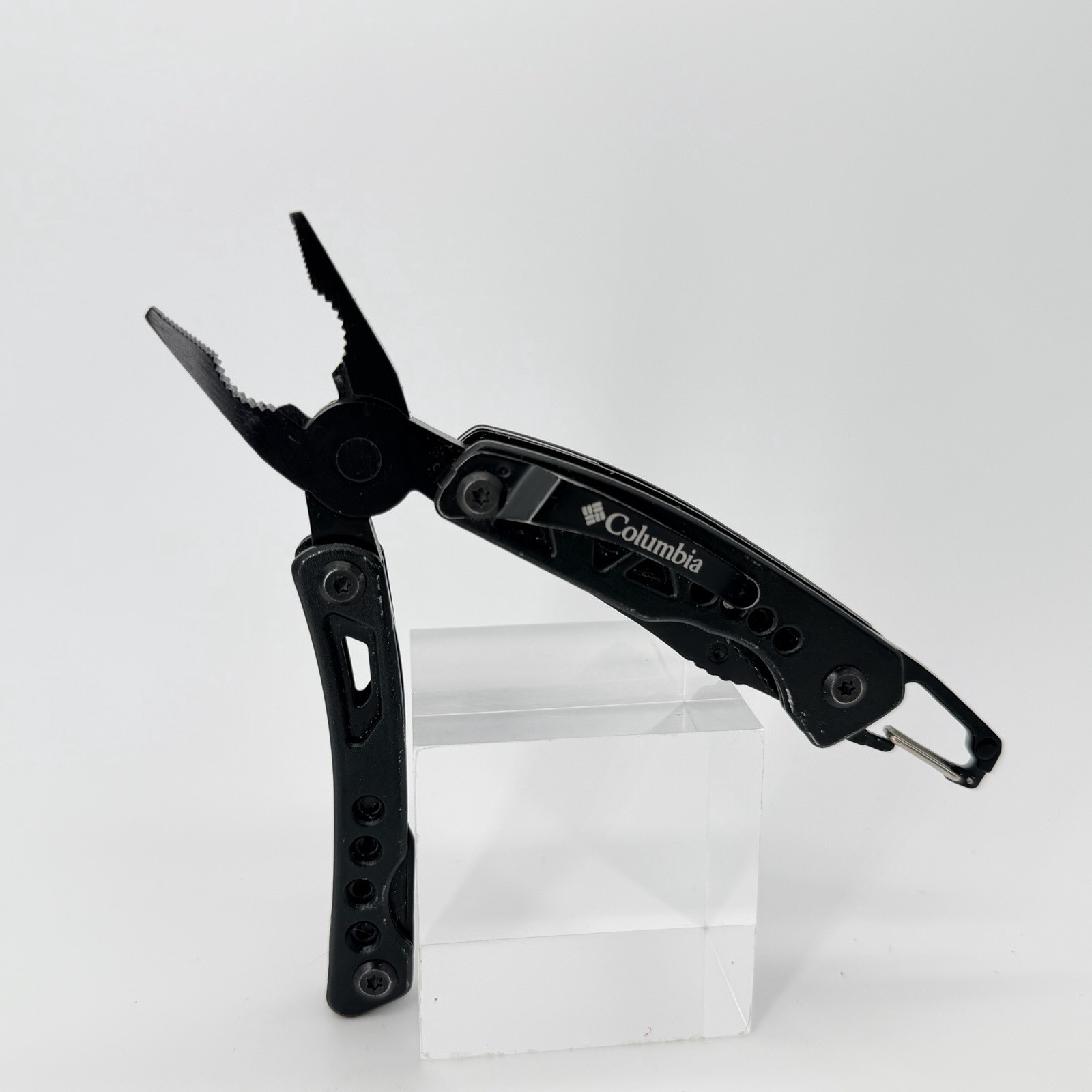 Columbia 9-Function Tactical Black Multi-Tool – Pliers Saw Knife Carabiner Clip