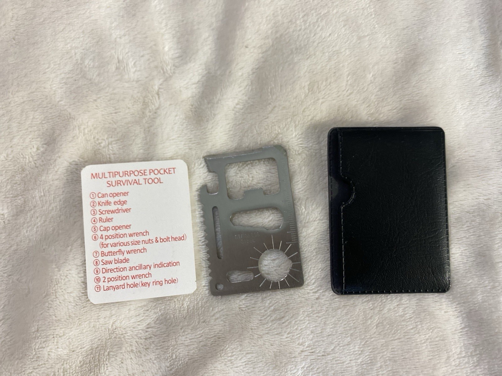 Stainless Steel Multipurpose Pocket Survival Tool Credit Card Size, Outdoor,Camp