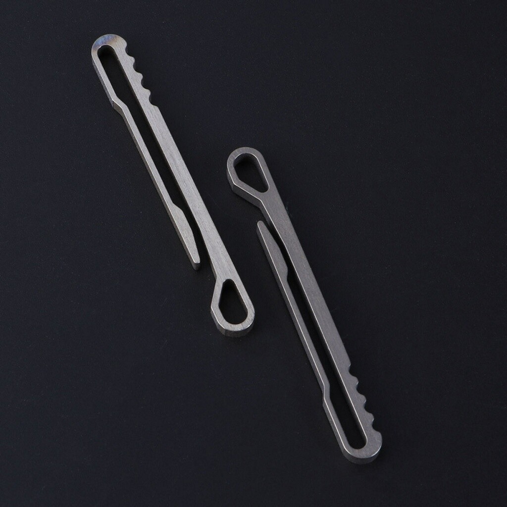 2PCS Titanium Alloy Carabiner Spring Snap Clips Hook Keychain Keyring Buckle