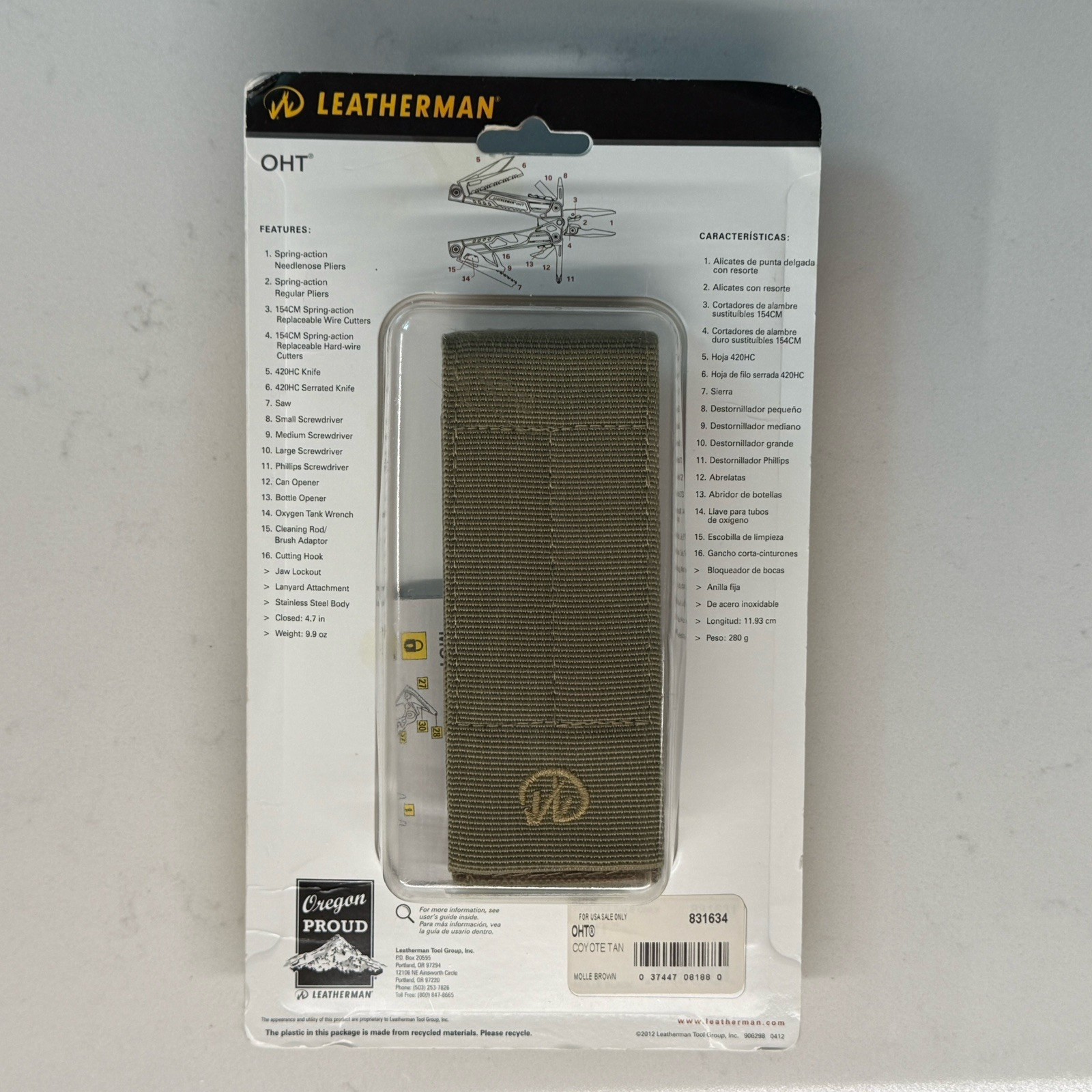 2012 Leatherman OHT Coyote Tan/Brown. New in a sealed shell Collector Grade Item