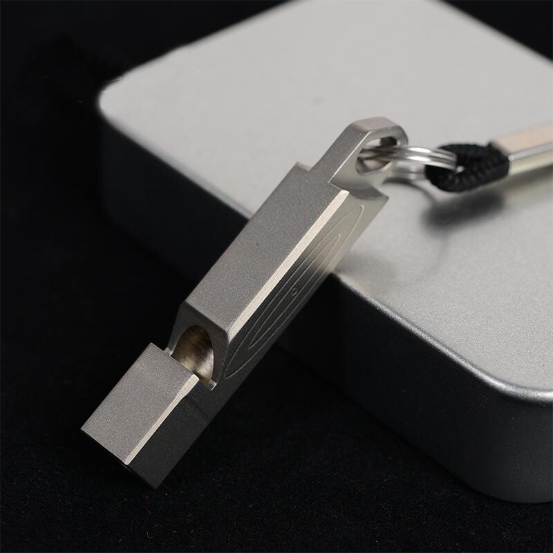 EDC Titanium Whistle Lightweight Portable Outdoor Life-saving Camping Whistle