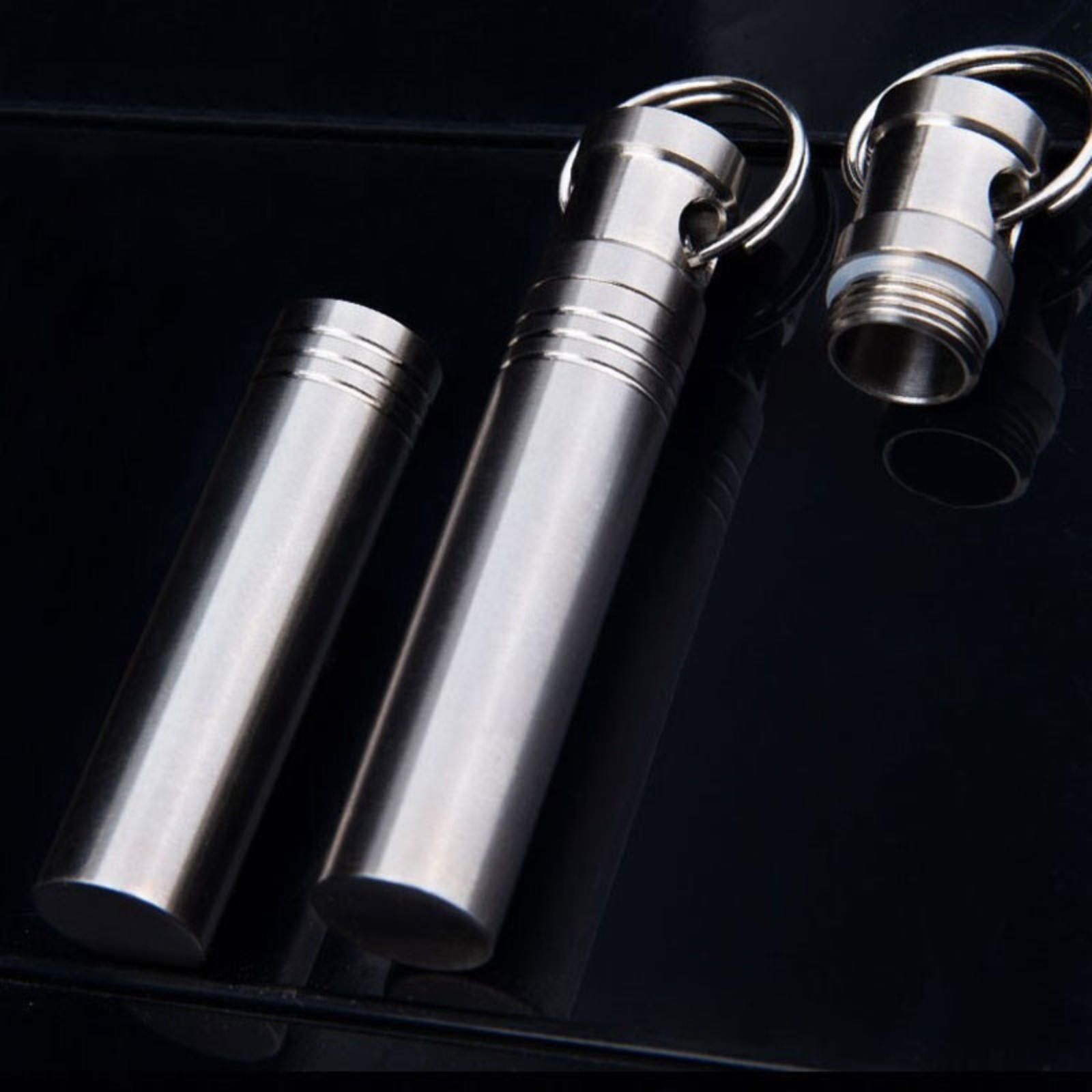 New Titanium Alloy Keychain Waterproof Box Sealed Container Outdoor Storage EDC