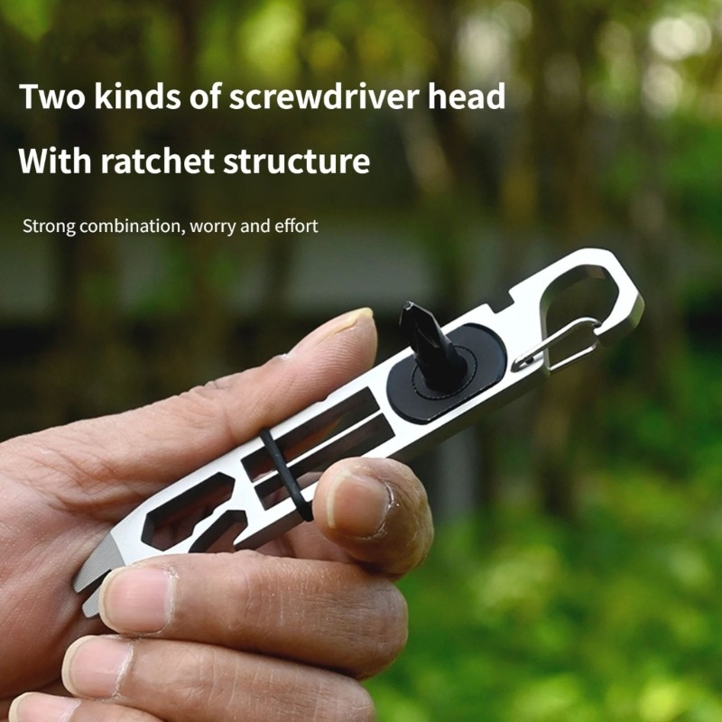 Steel Multipurpose Bottle Opener Key Holder Camping Hiking Multitool Keychain