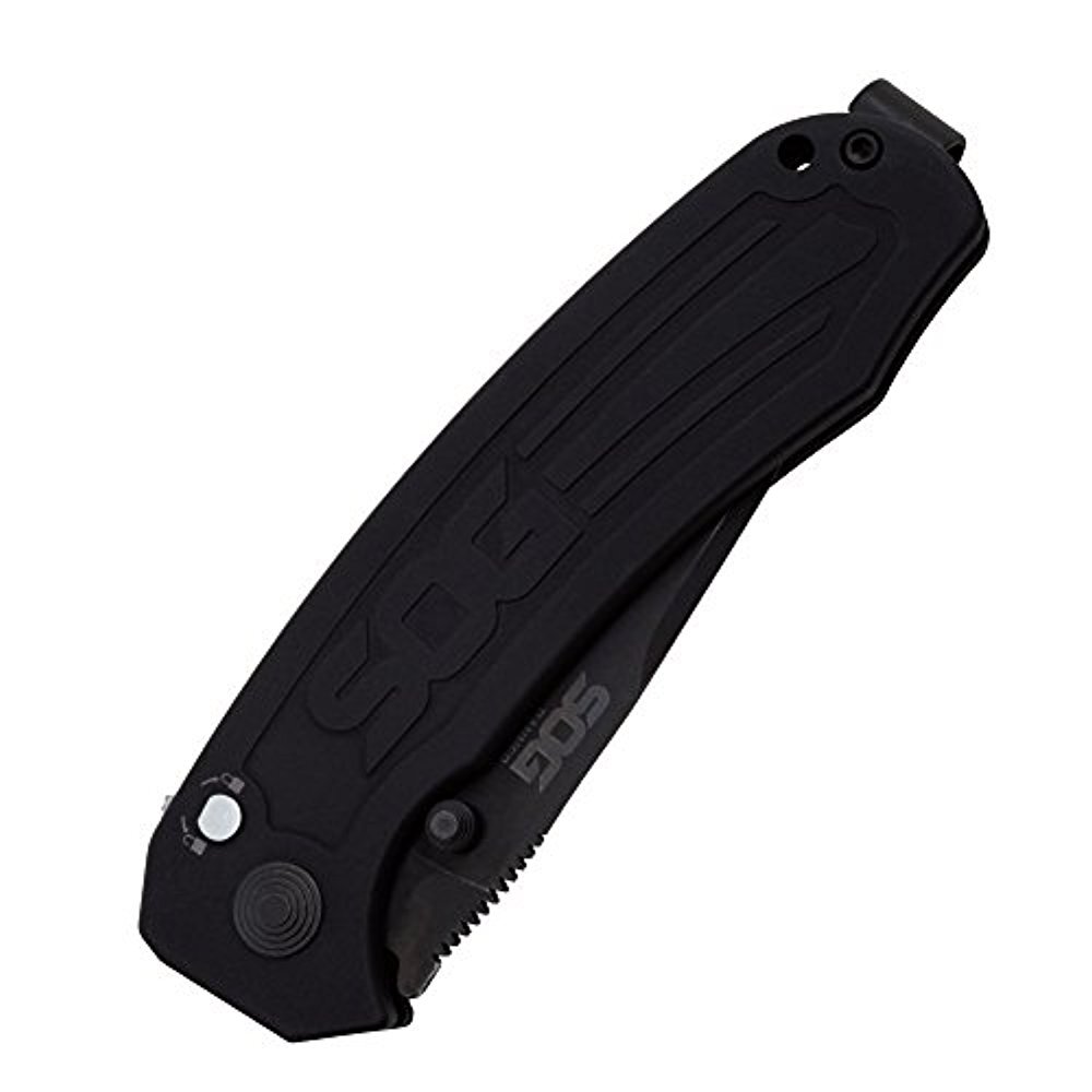 ~NEW~ SOG Banner BA1001 folding knife, black w/ black cerakote blade, USA made