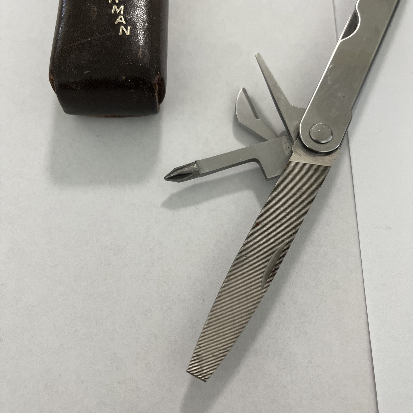 Leatherman PST Multi-Tool Big Letter Japan with Leather Case Excellent Condition