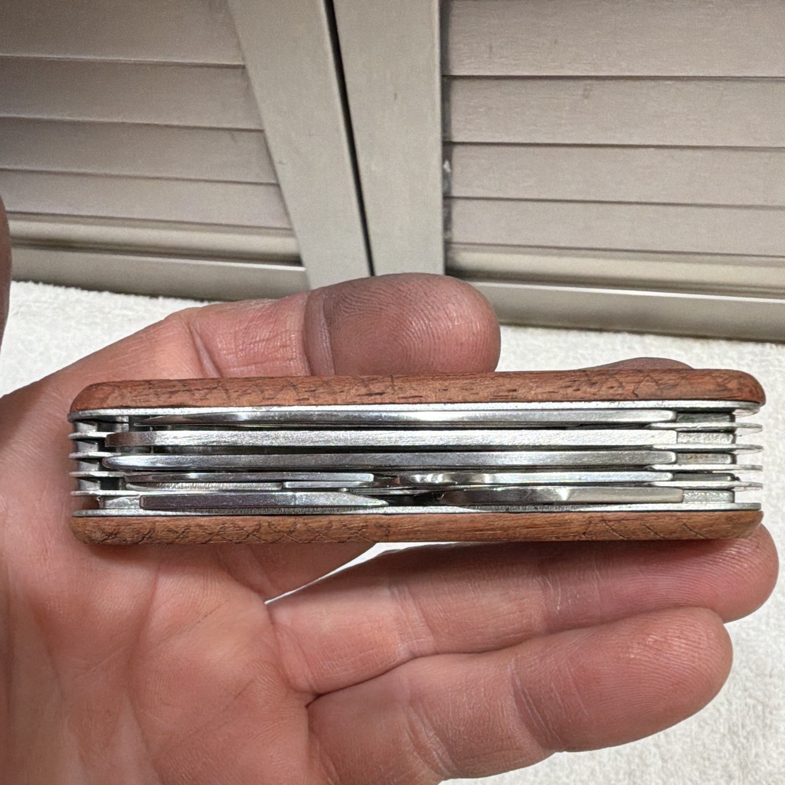 Winchester 11-in-1 Stainless Multi-Tool Pocket Knife Wood Handle Saw Scissors