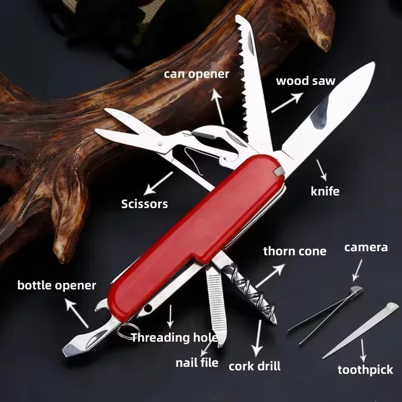Portable Pocket Outdoor Camping Multi-Purpose Tool Knife Function Knife US