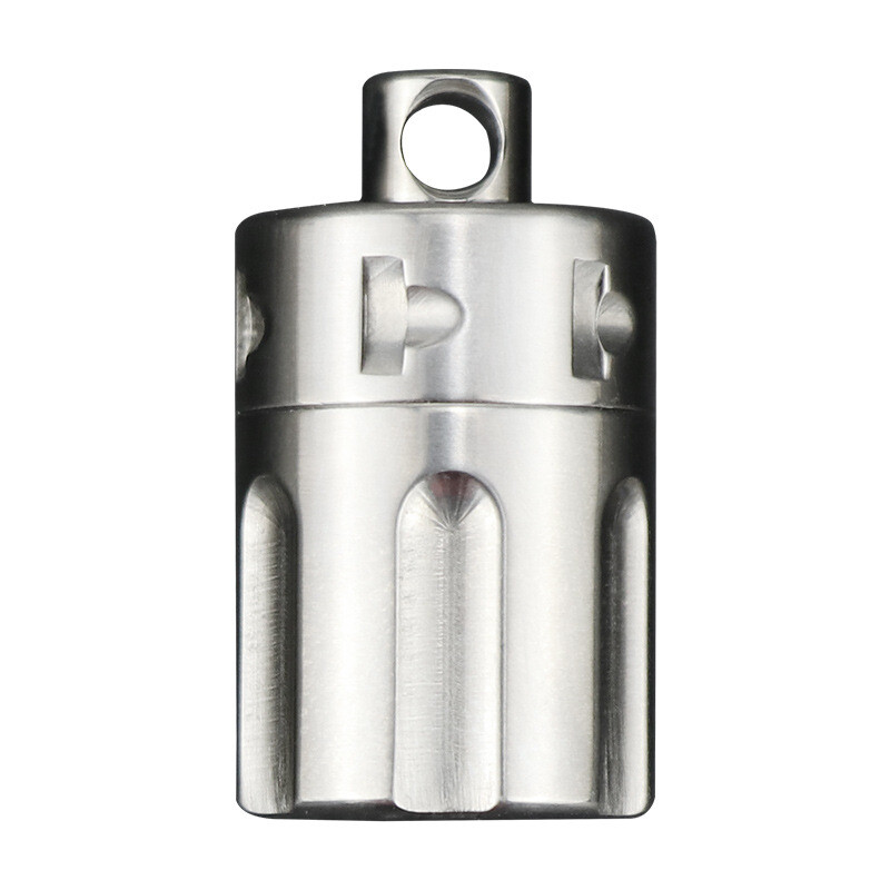 EDC Titanium Alloy Pill Case Holder Container Waterproof Keychain Pendant Gift