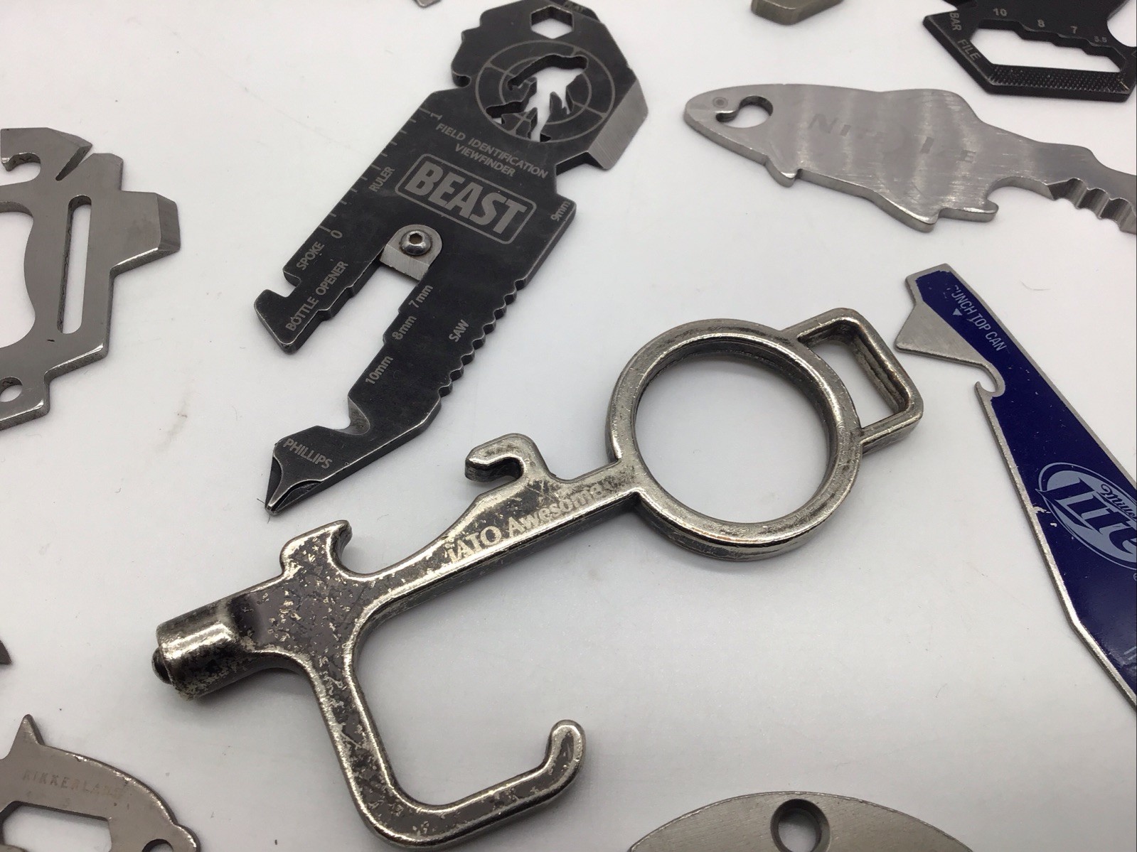 Multitool All-In-One Wrench Knife Saw Screwdriver Bottle Opener Pry Bar EDC Lot