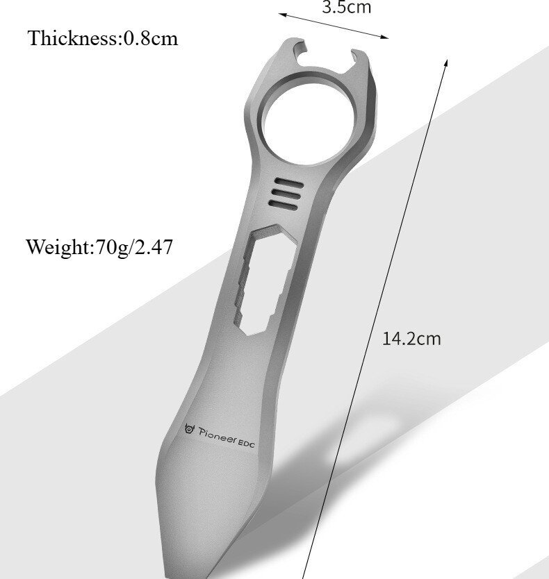 Titan Alloy Pocket Pry Bar Crowbar Portable Outdoor EDC Multi Tools TC4 Ti