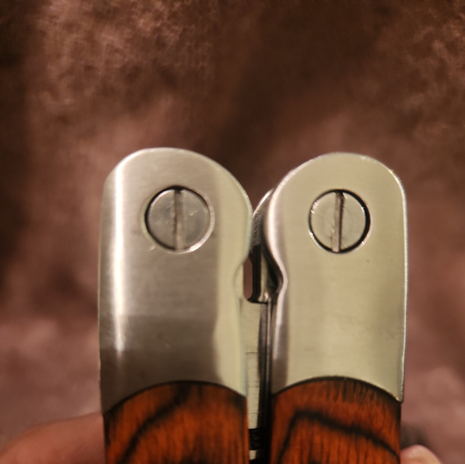 Wood Handle Stainless Steel Multi Tool with Bits 7″Open