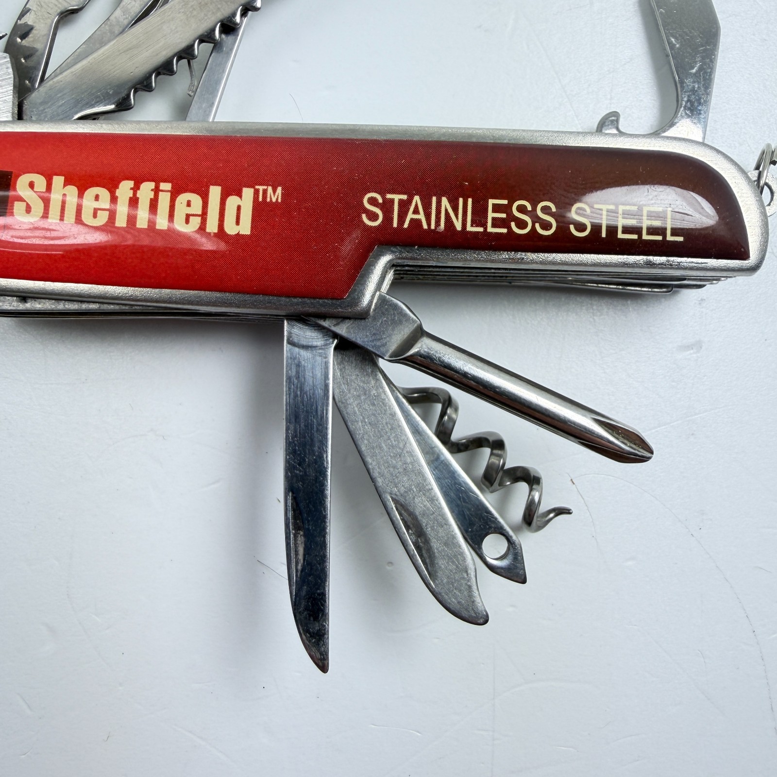 Sheffield Multi Tool Set w/ Flashlight AA Batteries & Carry Pouch Kit