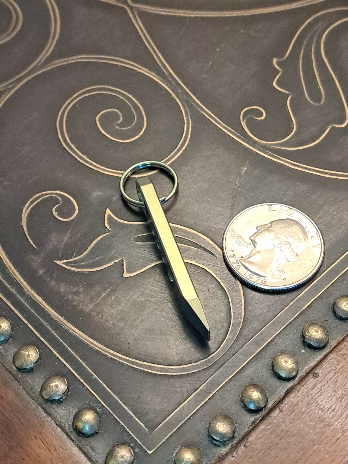 Mini EDC Anodized Gold Titanium Keychain Bottle Opener
